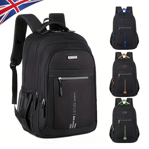 Black backpack rucksack - black, large