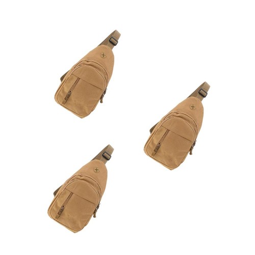 Durable khaki canvas chest bag - durable,